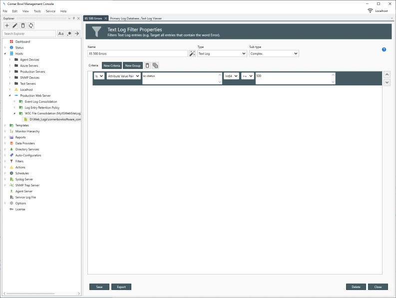 Complete IIS 500 Error Filter