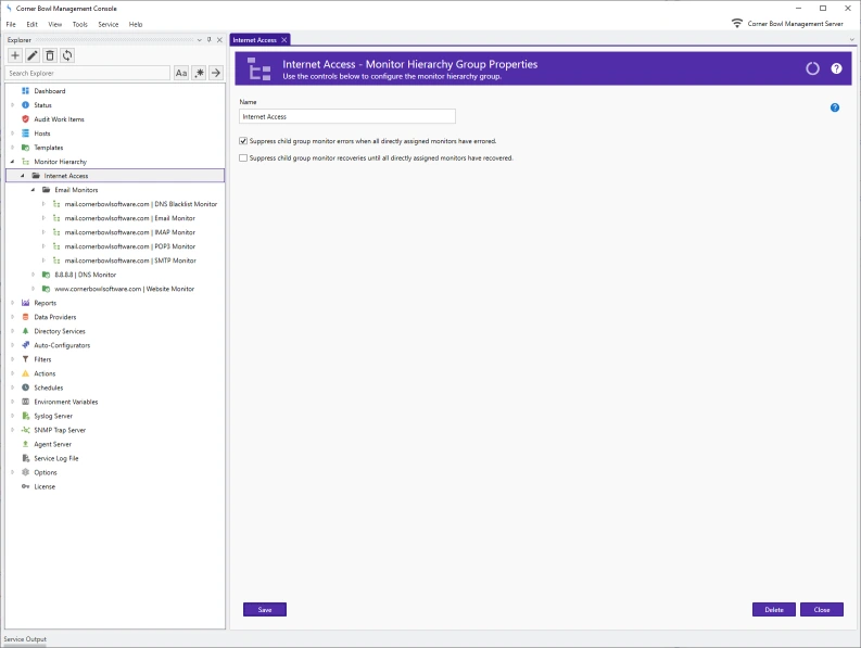 Monitor Hierarchy Properties