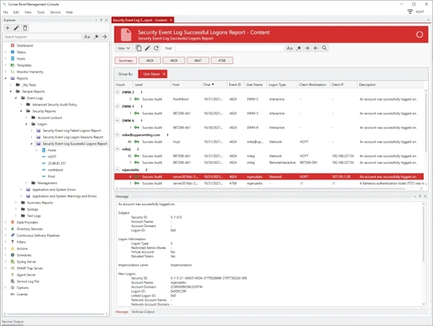 Successful Logons Report